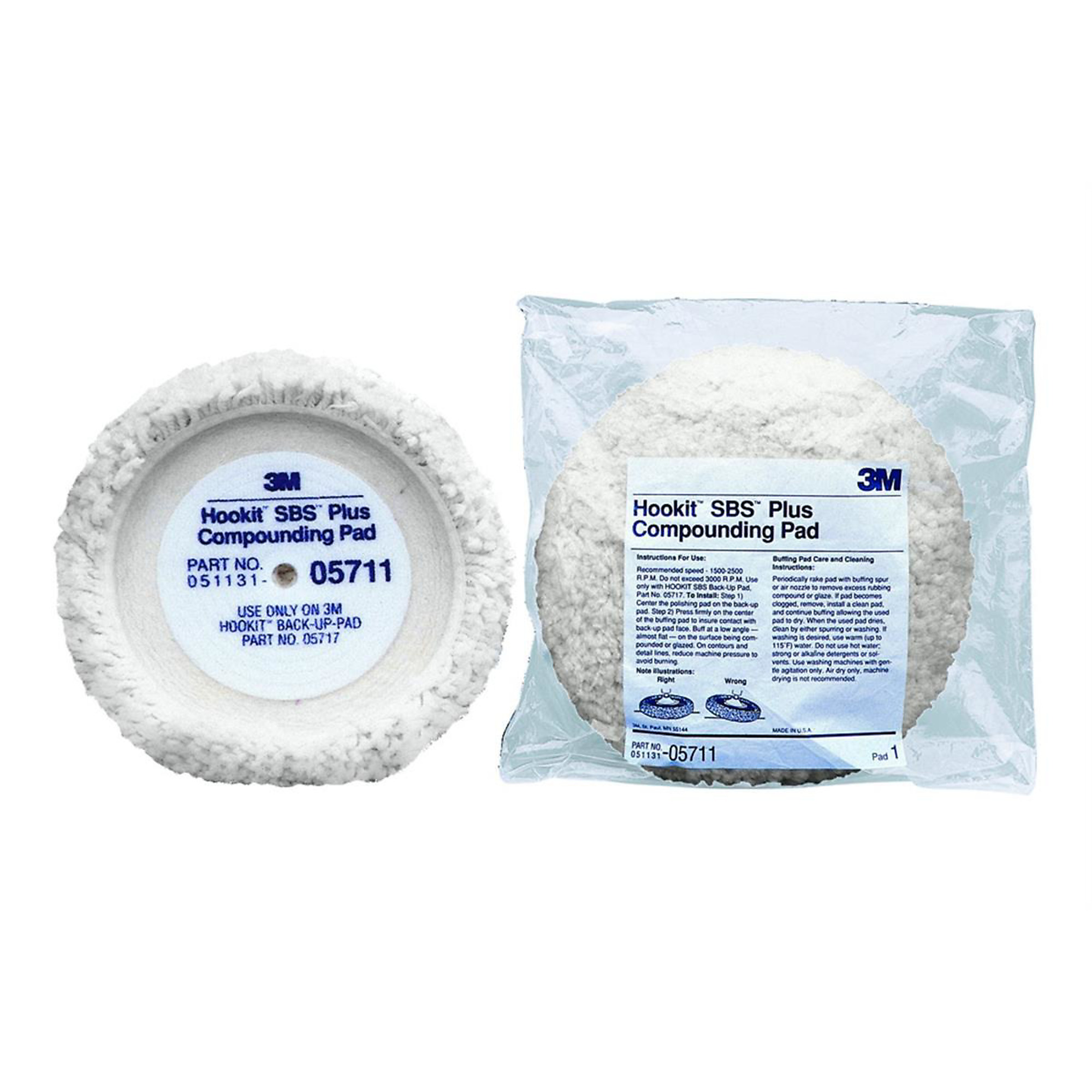 3M Compounding Pad Hookit SBS — 9in., Wool, Single-Sided, Model# MMM5711